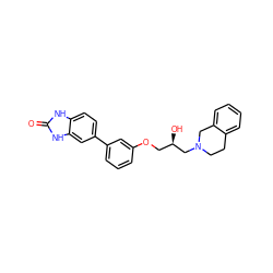 O=c1[nH]c2ccc(-c3cccc(OC[C@@H](O)CN4CCc5ccccc5C4)c3)cc2[nH]1 ZINC000218391256