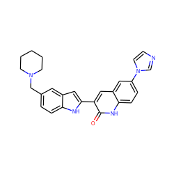 O=c1[nH]c2ccc(-n3ccnc3)cc2cc1-c1cc2cc(CN3CCCCC3)ccc2[nH]1 ZINC000028604110