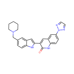 O=c1[nH]c2ccc(-n3nccn3)cc2cc1-c1cc2cc(CN3CCCCC3)ccc2[nH]1 ZINC000034804258