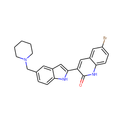 O=c1[nH]c2ccc(Br)cc2cc1-c1cc2cc(CN3CCCCC3)ccc2[nH]1 ZINC000034804241