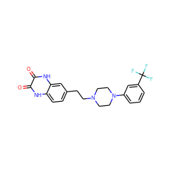 O=c1[nH]c2ccc(CCN3CCN(c4cccc(C(F)(F)F)c4)CC3)cc2[nH]c1=O ZINC000098083419