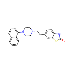 O=c1[nH]c2ccc(CCN3CCN(c4cccc5ccccc45)CC3)cc2s1 ZINC000013822232