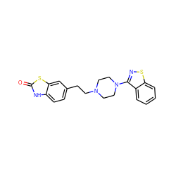 O=c1[nH]c2ccc(CCN3CCN(c4nsc5ccccc45)CC3)cc2s1 ZINC000013745236