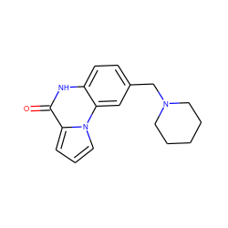 O=c1[nH]c2ccc(CN3CCCCC3)cc2n2cccc12 ZINC000043013744