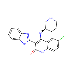 O=c1[nH]c2ccc(Cl)cc2c(N[C@@H]2CCCNC2)c1-c1nc2ccccc2[nH]1 ZINC000034803984