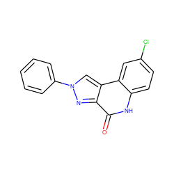 O=c1[nH]c2ccc(Cl)cc2c2cn(-c3ccccc3)nc12 ZINC000013672168