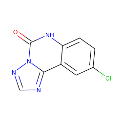 O=c1[nH]c2ccc(Cl)cc2c2ncnn12 ZINC000063539177