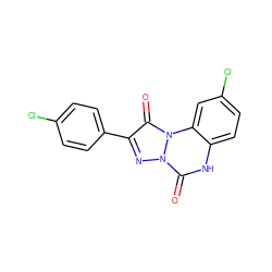 O=c1[nH]c2ccc(Cl)cc2n2c(=O)c(-c3ccc(Cl)cc3)nn12 ZINC000013642900