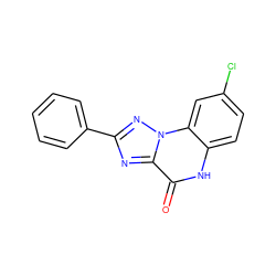 O=c1[nH]c2ccc(Cl)cc2n2nc(-c3ccccc3)nc12 ZINC000013677383