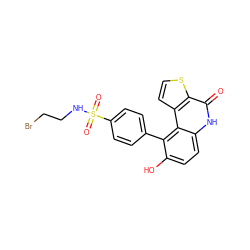 O=c1[nH]c2ccc(O)c(-c3ccc(S(=O)(=O)NCCBr)cc3)c2c2ccsc12 ZINC000215588313