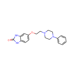 O=c1[nH]c2ccc(OCCN3CCN(c4ccccc4)CC3)cc2[nH]1 ZINC000098082397