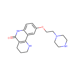 O=c1[nH]c2ccc(OCCN3CCNCC3)cc2c2c1CCCN2 ZINC000118734394