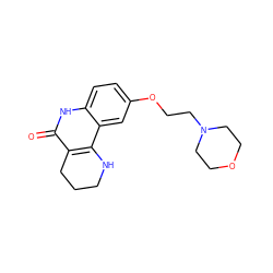 O=c1[nH]c2ccc(OCCN3CCOCC3)cc2c2c1CCCN2 ZINC000118733417