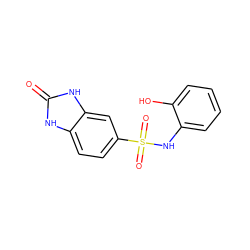 O=c1[nH]c2ccc(S(=O)(=O)Nc3ccccc3O)cc2[nH]1 ZINC000004439794