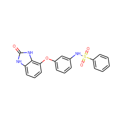 O=c1[nH]c2cccc(Oc3cccc(NS(=O)(=O)c4ccccc4)c3)c2[nH]1 ZINC000045387966