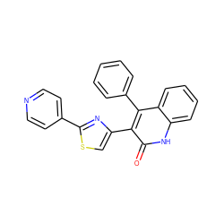 O=c1[nH]c2ccccc2c(-c2ccccc2)c1-c1csc(-c2ccncc2)n1 ZINC000014974737