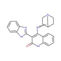 O=c1[nH]c2ccccc2c(N[C@@H]2CN3CCC2CC3)c1-c1nc2ccccc2[nH]1 ZINC000034803982