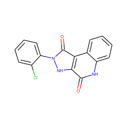 O=c1[nH]c2ccccc2c2c(=O)n(-c3ccccc3Cl)[nH]c12 ZINC000137045278