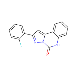 O=c1[nH]c2ccccc2c2cc(-c3ccccc3F)nn12 ZINC000013757049