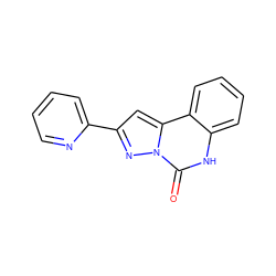 O=c1[nH]c2ccccc2c2cc(-c3ccccn3)nn12 ZINC000013757050