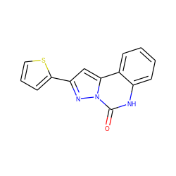 O=c1[nH]c2ccccc2c2cc(-c3cccs3)nn12 ZINC000013757059