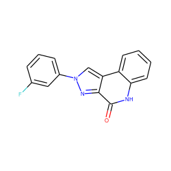 O=c1[nH]c2ccccc2c2cn(-c3cccc(F)c3)nc12 ZINC000013672174