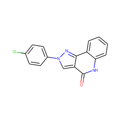 O=c1[nH]c2ccccc2c2nn(-c3ccc(Cl)cc3)cc12 ZINC000013648686