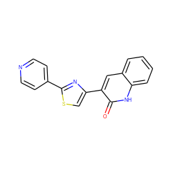 O=c1[nH]c2ccccc2cc1-c1csc(-c2ccncc2)n1 ZINC000014974705