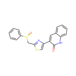 O=c1[nH]c2ccccc2cc1-c1csc(C[S@+]([O-])c2ccccc2)n1 ZINC000014974791