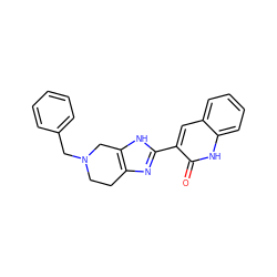 O=c1[nH]c2ccccc2cc1-c1nc2c([nH]1)CN(Cc1ccccc1)CC2 ZINC000084586509