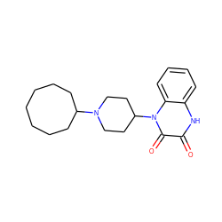 O=c1[nH]c2ccccc2n(C2CCN(C3CCCCCCC3)CC2)c1=O ZINC000114711210