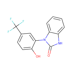 O=c1[nH]c2ccccc2n1-c1cc(C(F)(F)F)ccc1O ZINC000072108619