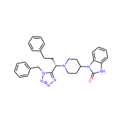 O=c1[nH]c2ccccc2n1C1CCN([C@@H](CCc2ccccc2)c2nnnn2Cc2ccccc2)CC1 ZINC000072141838