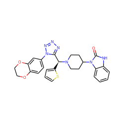 O=c1[nH]c2ccccc2n1C1CCN([C@@H](c2cccs2)c2nnnn2-c2ccc3c(c2)OCCO3)CC1 ZINC000072104747