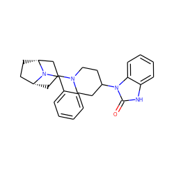 O=c1[nH]c2ccccc2n1C1CCN(C2C[C@@H]3CC[C@H](C2)N3Cc2ccccc2)CC1 ZINC000095598302