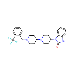 O=c1[nH]c2ccccc2n1C1CCN(C2CCN(Cc3ccccc3C(F)(F)F)CC2)CC1 ZINC000040915866