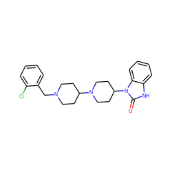 O=c1[nH]c2ccccc2n1C1CCN(C2CCN(Cc3ccccc3Cl)CC2)CC1 ZINC000038428045