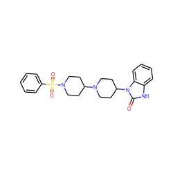 O=c1[nH]c2ccccc2n1C1CCN(C2CCN(S(=O)(=O)c3ccccc3)CC2)CC1 ZINC000045496911