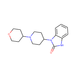 O=c1[nH]c2ccccc2n1C1CCN(C2CCOCC2)CC1 ZINC000034875803