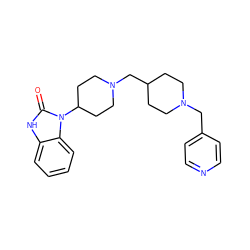 O=c1[nH]c2ccccc2n1C1CCN(CC2CCN(Cc3ccncc3)CC2)CC1 ZINC000058583636