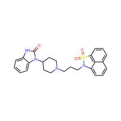 O=c1[nH]c2ccccc2n1C1CCN(CCCN2c3cccc4cccc(c34)S2(=O)=O)CC1 ZINC000013823468