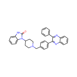 O=c1[nH]c2ccccc2n1C1CCN(Cc2ccc(-c3nc4ccccc4nc3-c3ccccc3)cc2)CC1 ZINC000003819033