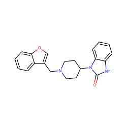 O=c1[nH]c2ccccc2n1C1CCN(Cc2coc3ccccc23)CC1 ZINC000053246814