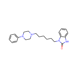 O=c1[nH]c2ccccc2n1CCCCCCN1CCN(c2ccccc2)CC1 ZINC000040916551