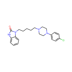 O=c1[nH]c2ccccc2n1CCCCCN1CCN(c2ccc(Cl)cc2)CC1 ZINC000040918142