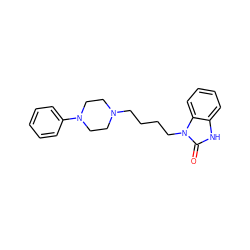 O=c1[nH]c2ccccc2n1CCCCN1CCN(c2ccccc2)CC1 ZINC000040917854