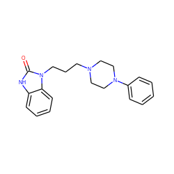 O=c1[nH]c2ccccc2n1CCCN1CCN(c2ccccc2)CC1 ZINC000014753982