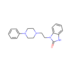 O=c1[nH]c2ccccc2n1CCN1CCN(c2ccccc2)CC1 ZINC000040409309