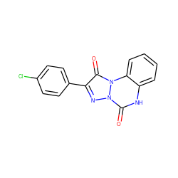 O=c1[nH]c2ccccc2n2c(=O)c(-c3ccc(Cl)cc3)nn12 ZINC000013642879