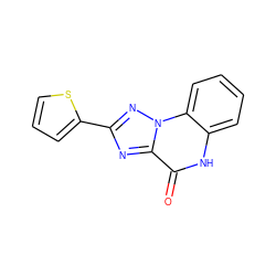 O=c1[nH]c2ccccc2n2nc(-c3cccs3)nc12 ZINC000013677401